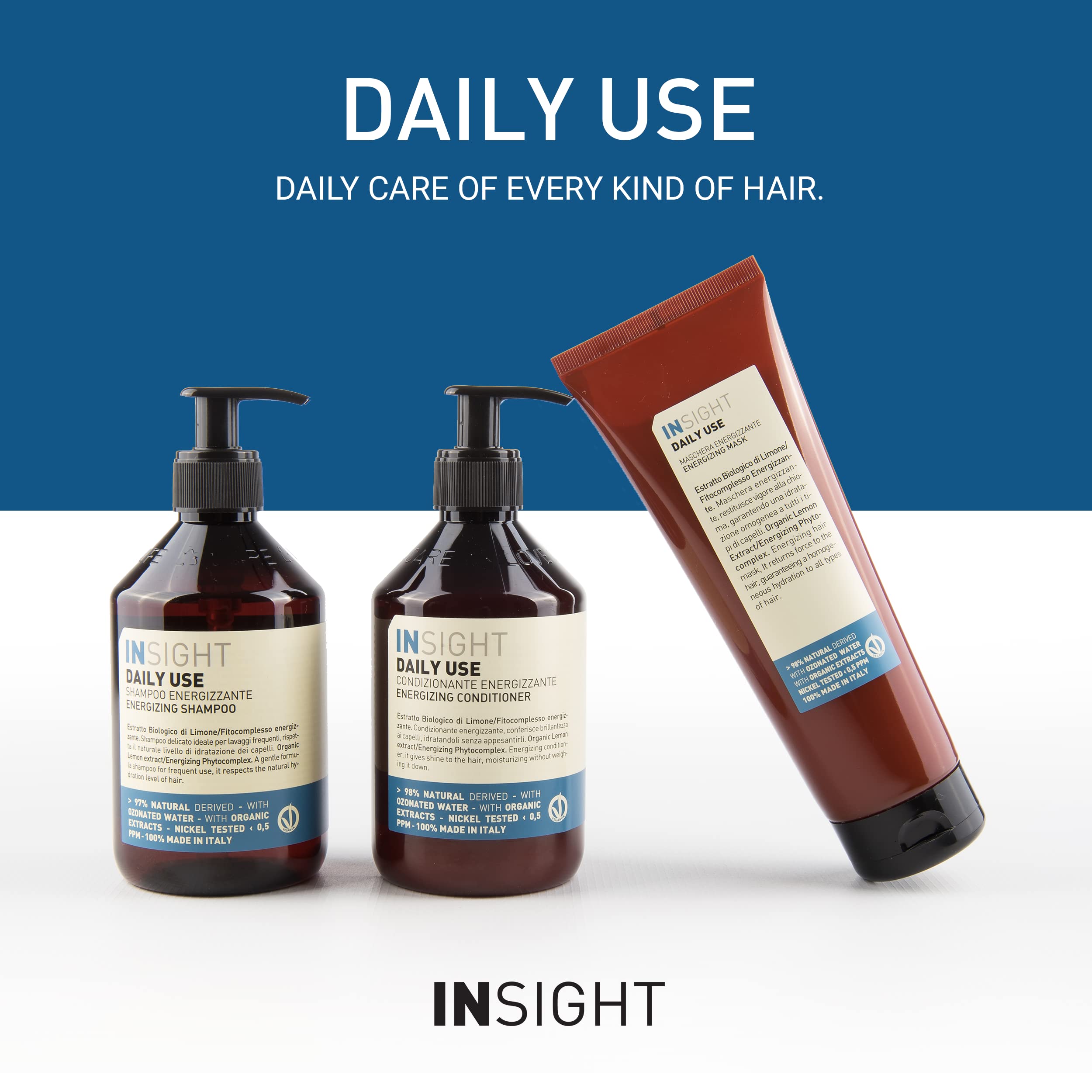 Insight Clean Beauty Energizing Shampoo hair detail showing soft texture and shine.
