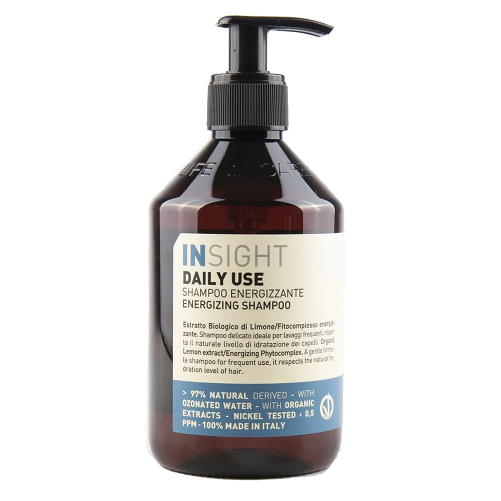 Insight Clean Beauty Energizing Shampoo bottle front for soft, shiny hair.