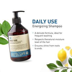 Insight Clean Beauty Energizing Shampoo after-shower glow on shiny hair.