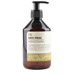Insight Clean Beauty Moisturizing Shampoo bottle showcases hydrated, frizz-control styling.