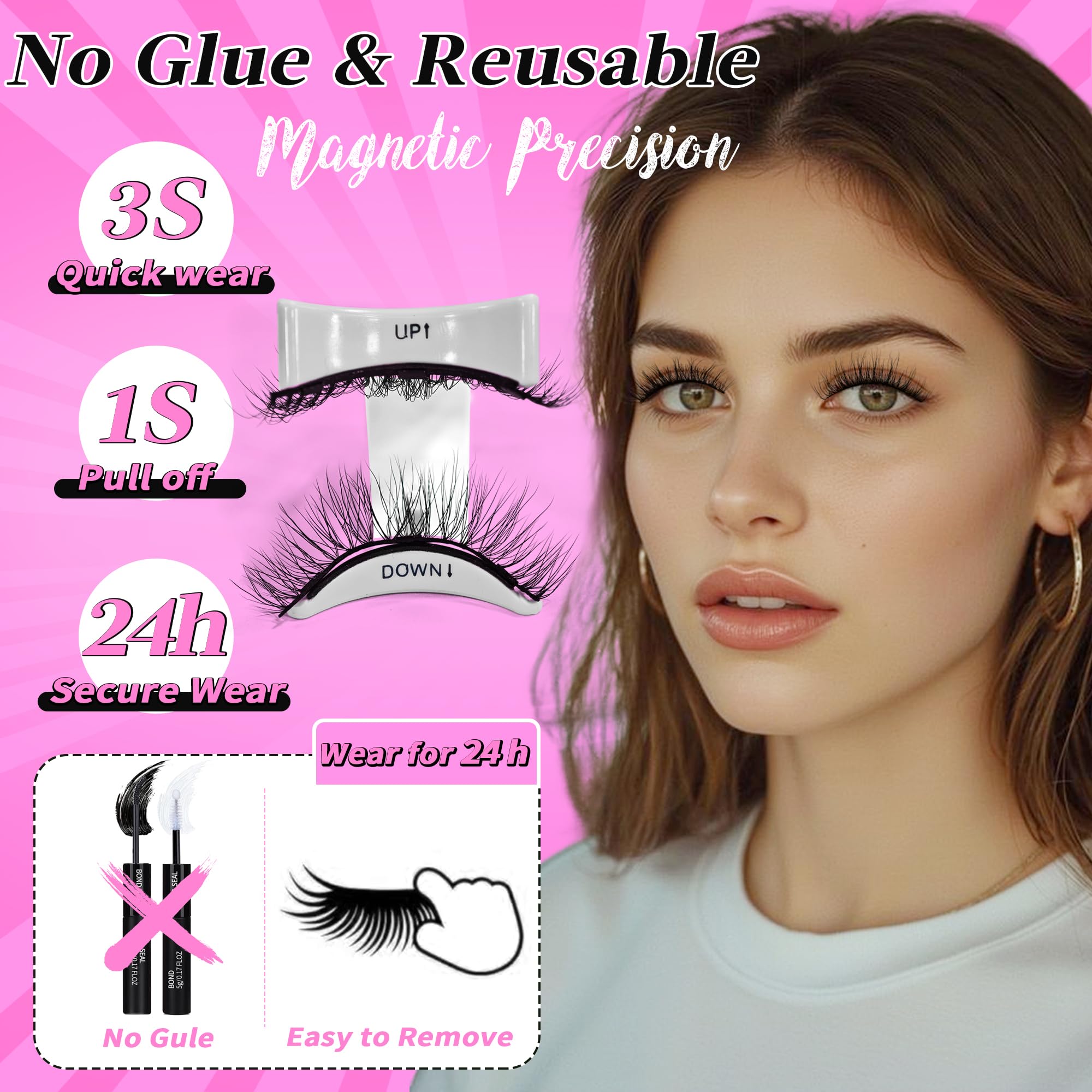 INSPEAUTY applicator helps precise placement of magnetic lashes.