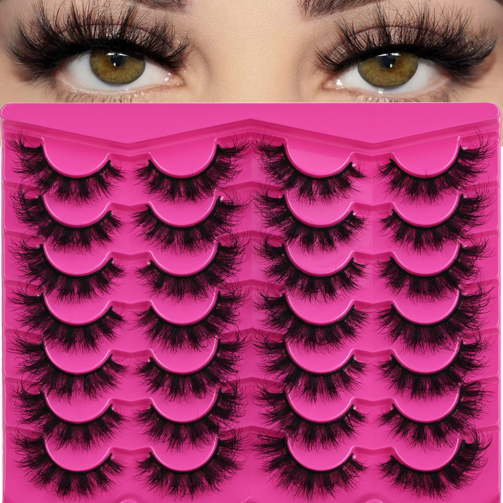 INSPEAUTY wispy mink lashes with cat-eye look for natural drama.