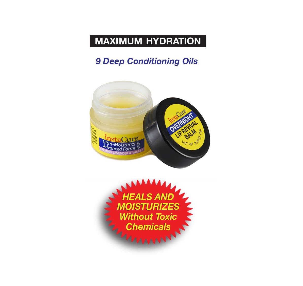 Instacure Lavender Vanilla Lip Mask for overnight conditioning