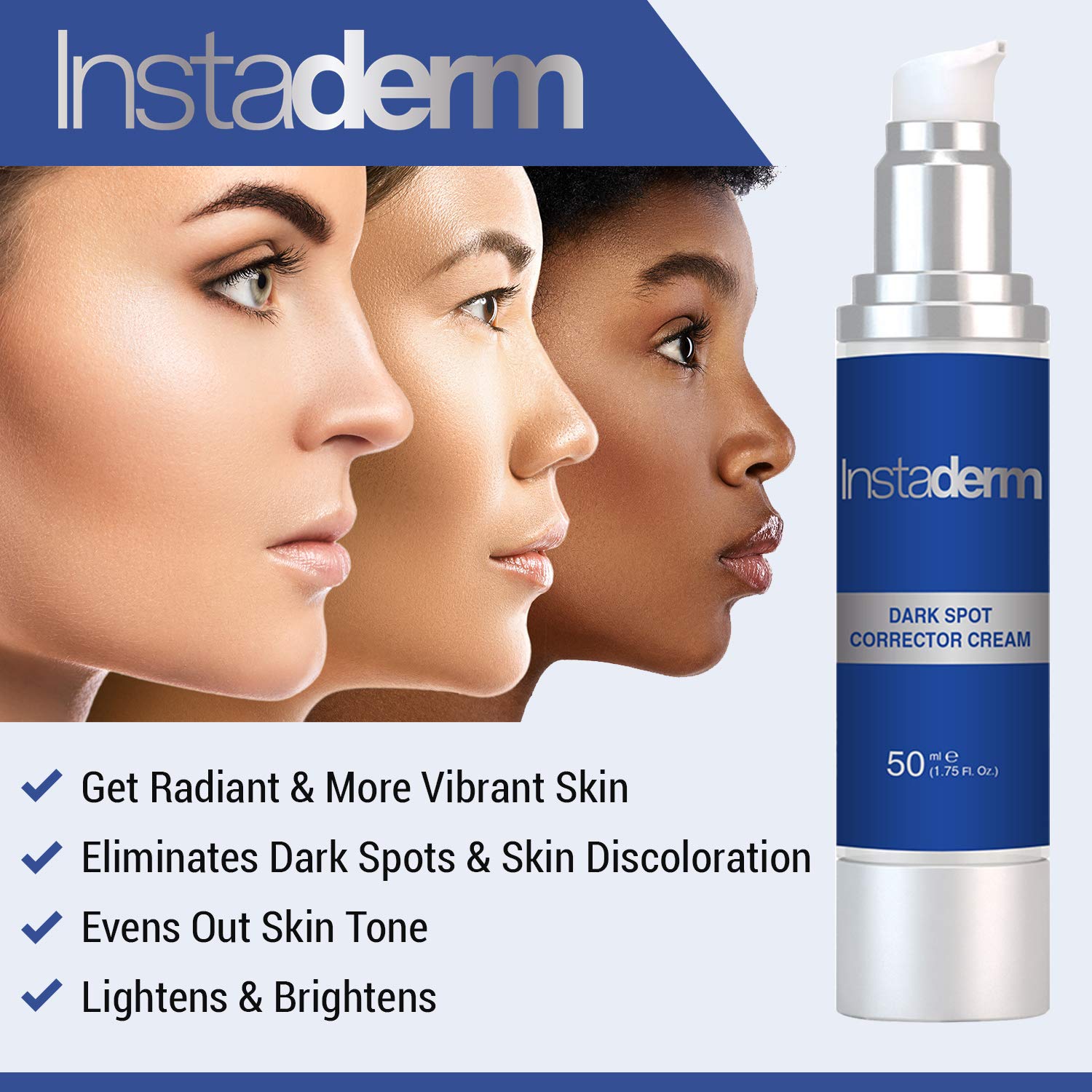 Instaderm dark-spot cream closeup showing smooth texture.