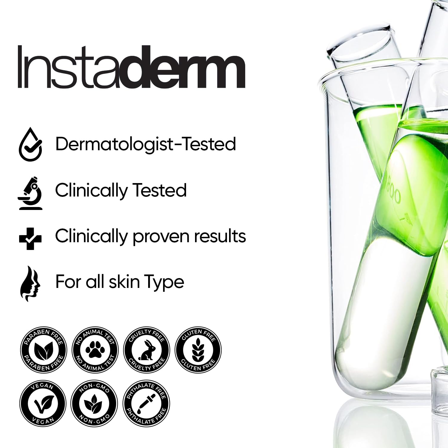 Instaderm Instant Eye Tightener glow finish for smoother under-eye area.