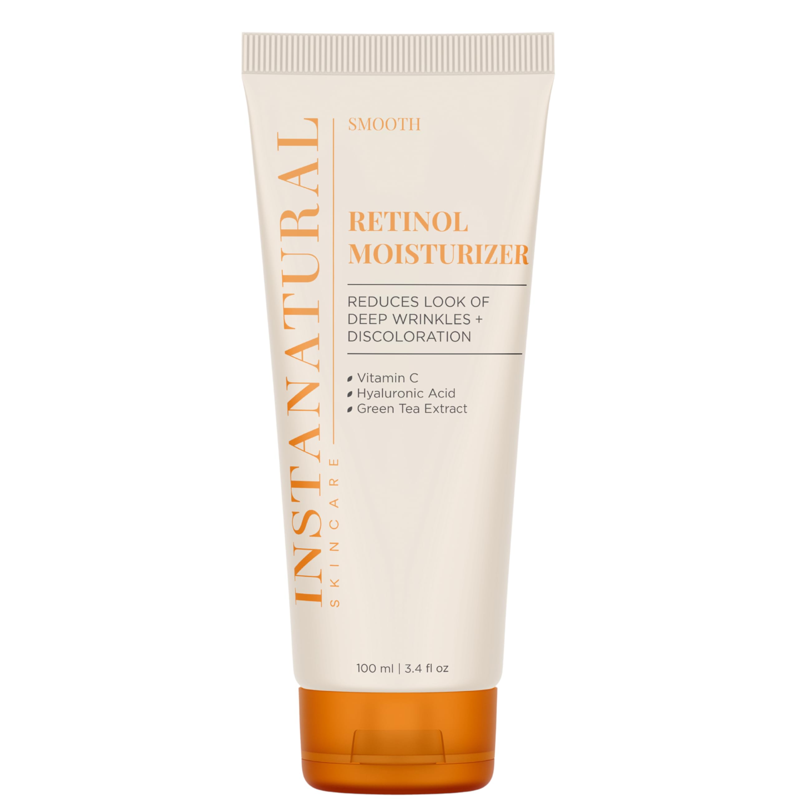 InstaNatural Retinol Nighttime Moisturizer bottle highlights premium packaging for nighttime care.
