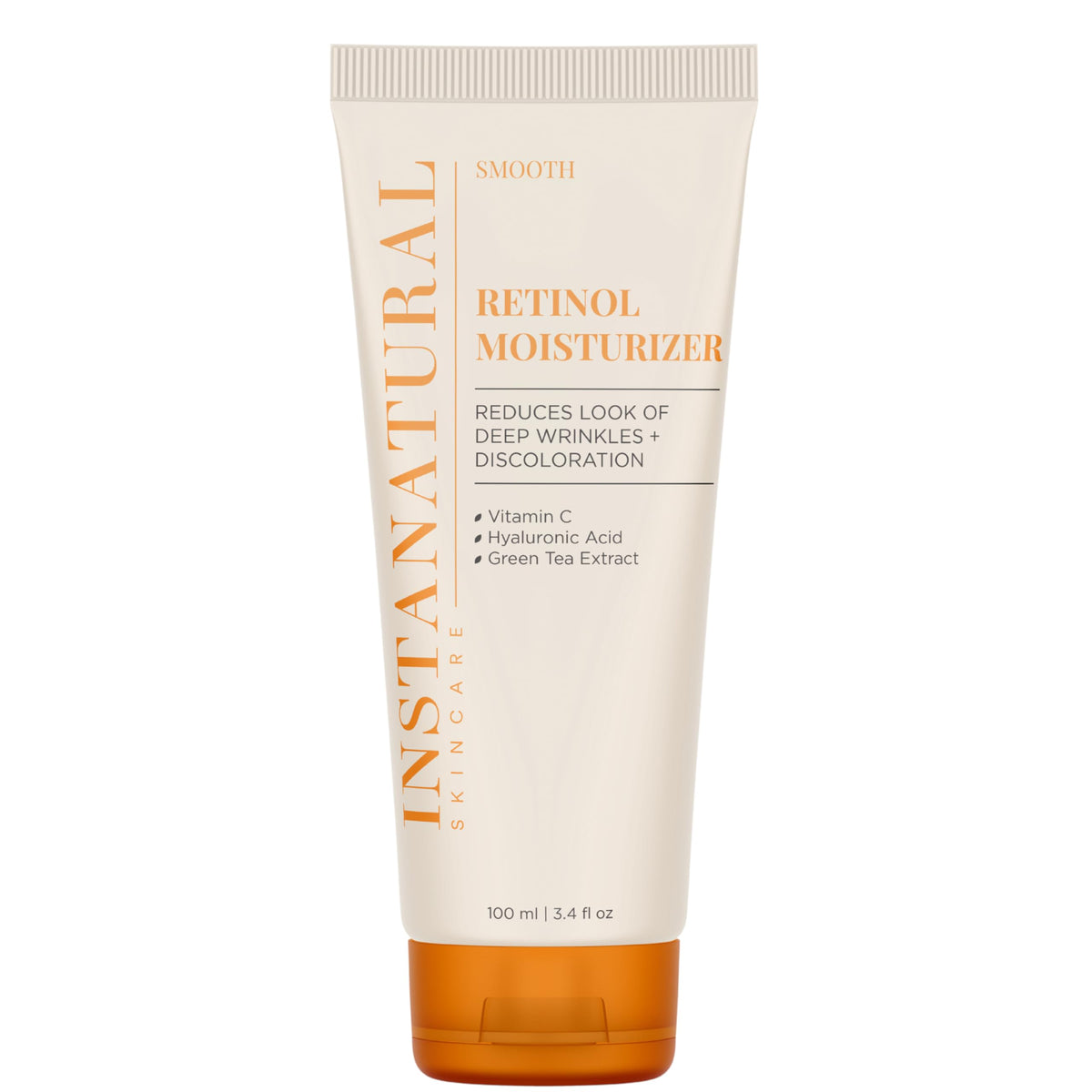 InstaNatural Retinol Nighttime Moisturizer bottle highlights premium packaging for nighttime care.
