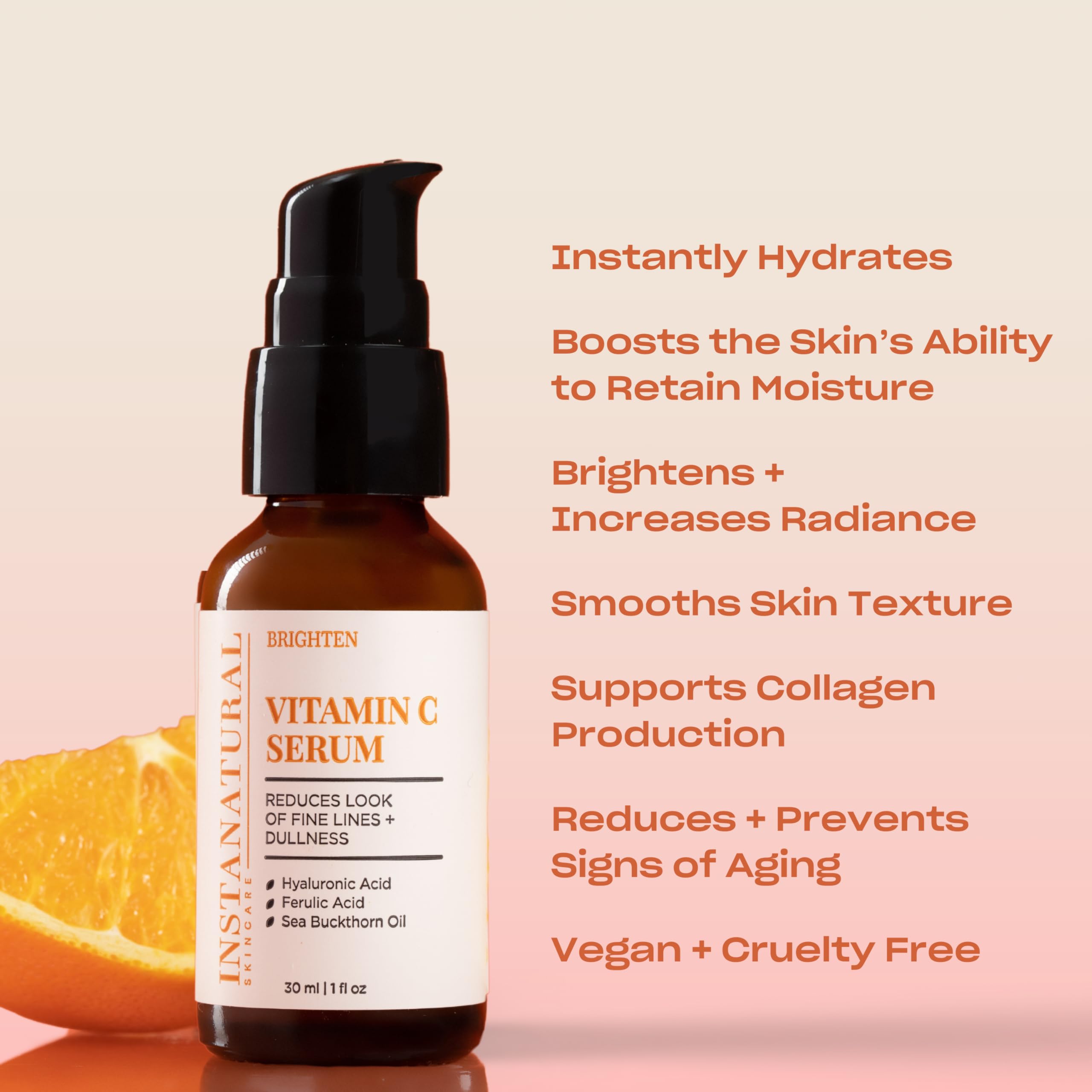 InstaNatural Sea Buckthorn Oil ingredient close-up emphasizing nourishing benefits.