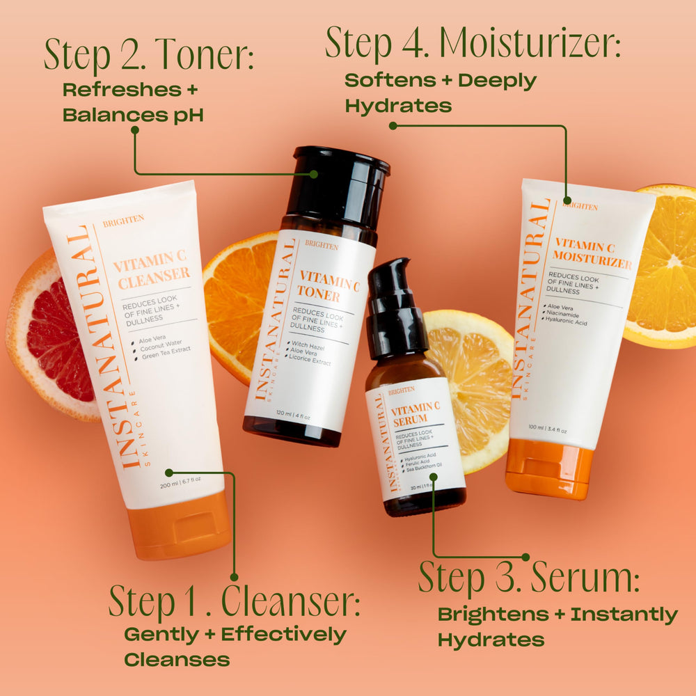 InstaNatural serum suitable for sensitive skin shown in gentle formula.
