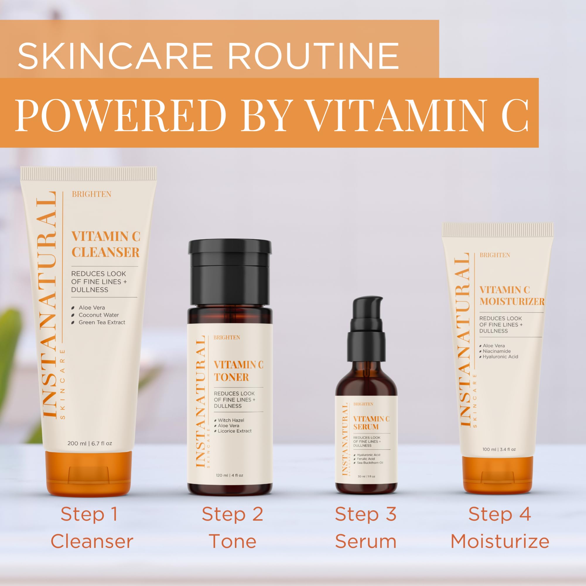 InstaNatural Vitamin C Serum application close-up for radiant hydration.