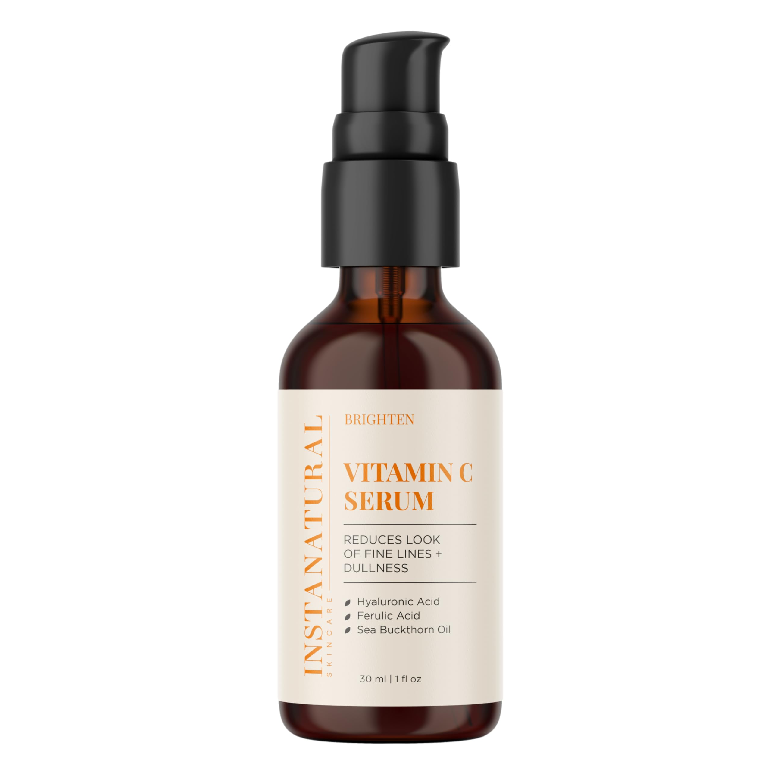 InstaNatural Vitamin C Serum being applied for immediate hydration and smoothing.