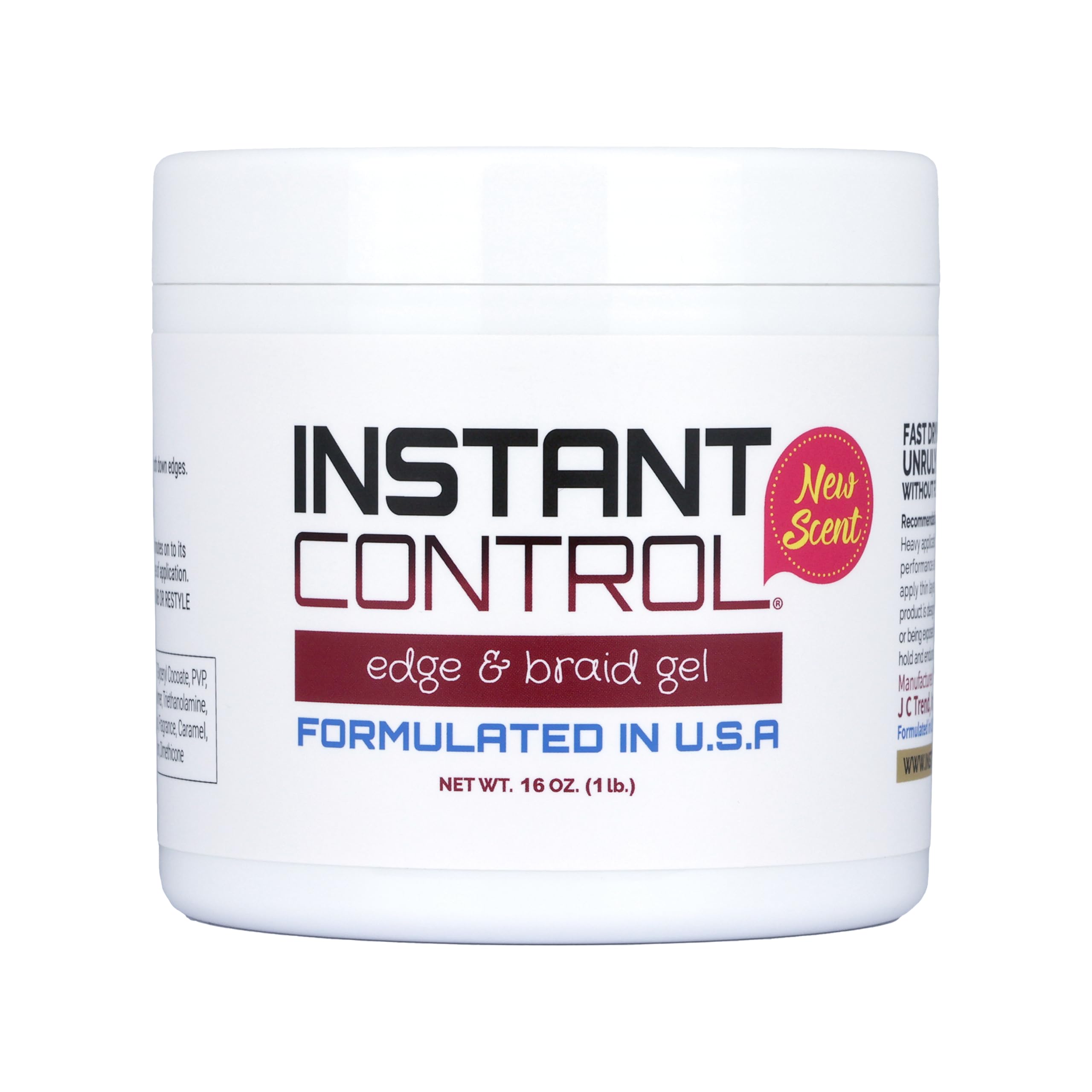 Instant Control Edge & Braid Gel jar helps shape edges with easy hold