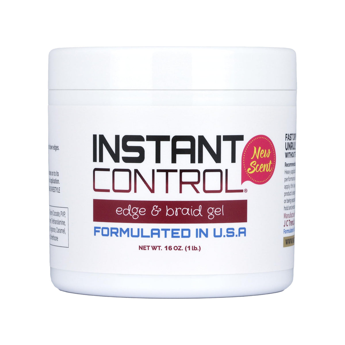 Instant Control Edge & Braid Gel jar helps shape edges with easy hold