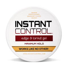 Instant Control Edge & Braid Gel Original label close-up highlighting water-soluble formula.