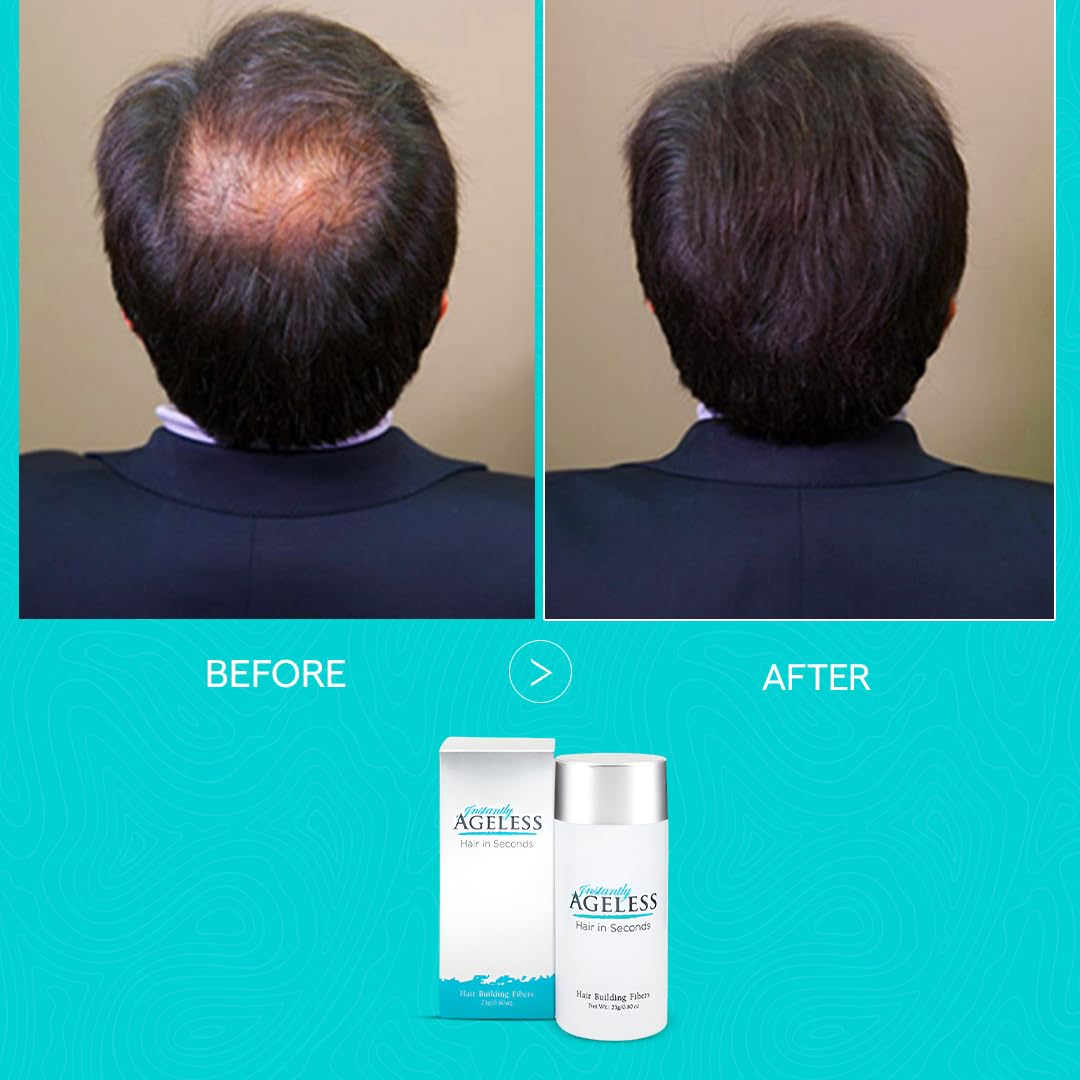 Instantly Ageless Hair in Seconds before and after comparison of fullness
