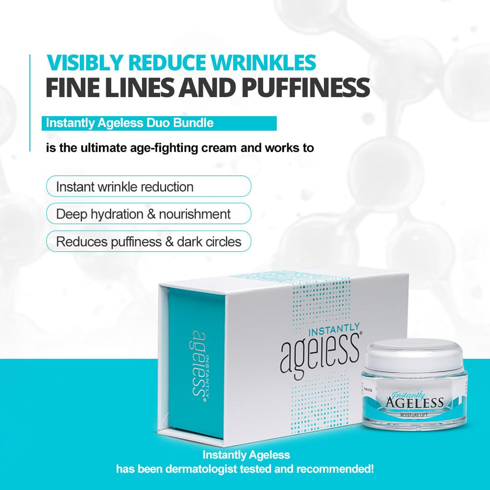 Instantly Ageless skin texture refinement close-up suggests smoother skin and refined pores.