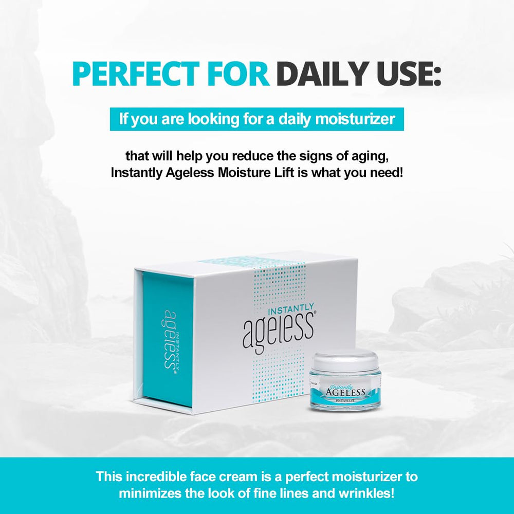 Instantly Ageless USA-made label communicates safe, fragrance-free skincare you can trust.