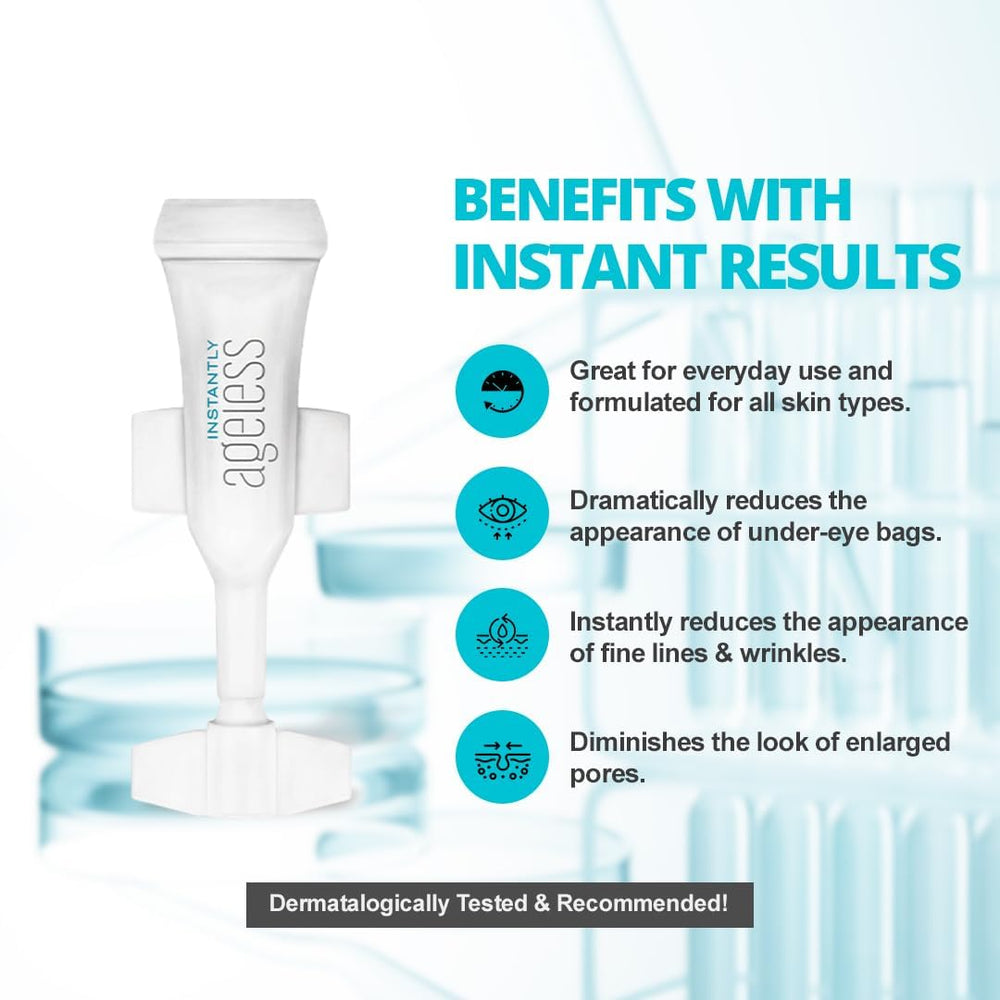 Instantly Ageless vial tray and packaging for organized routine setup.