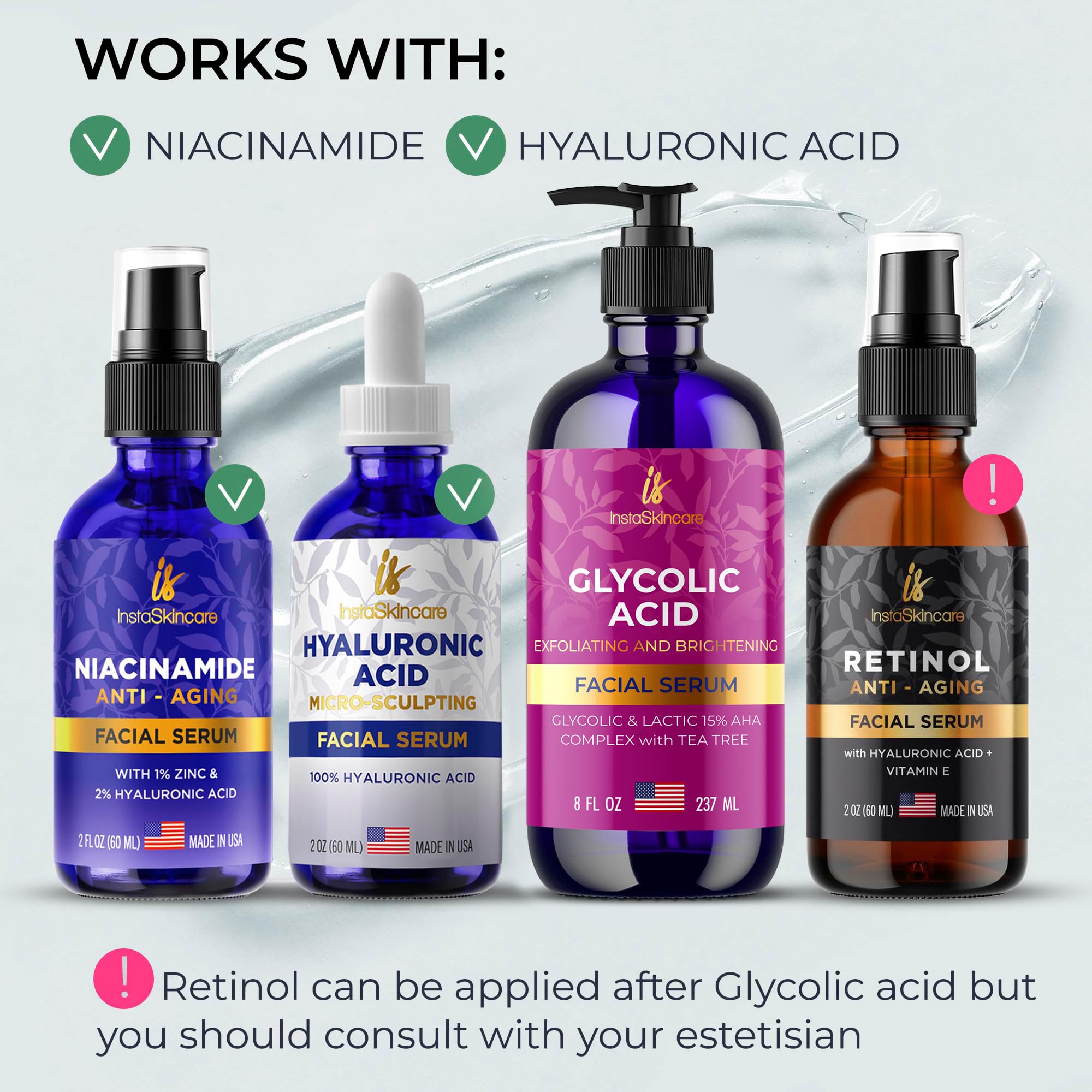 Fabriqué aux États‑Unis par InstaSkincare, gage de qualité et d’exigence.