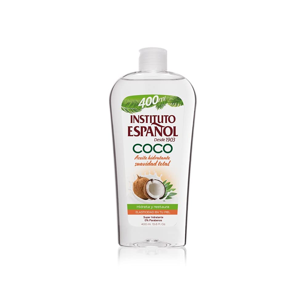 Instituto Español coconut body oil bottle for daily hydration and nourished skin