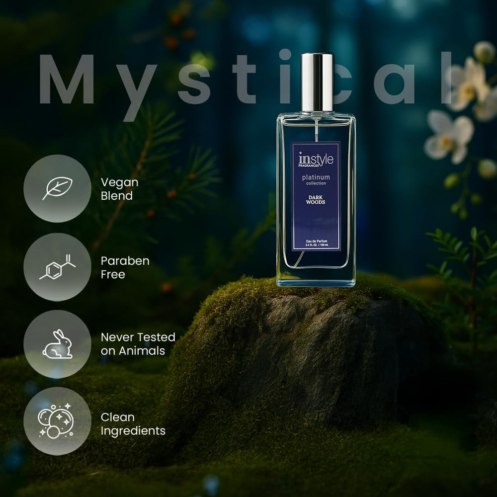 InStyle Fragrances Dark Woods note-ginger close-up hints spicy freshness for cooler nights