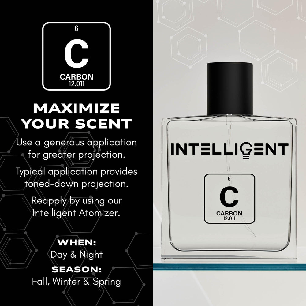 Intelligent Carbon base with leather and vanilla, timeless masculine appeal for any occasion.