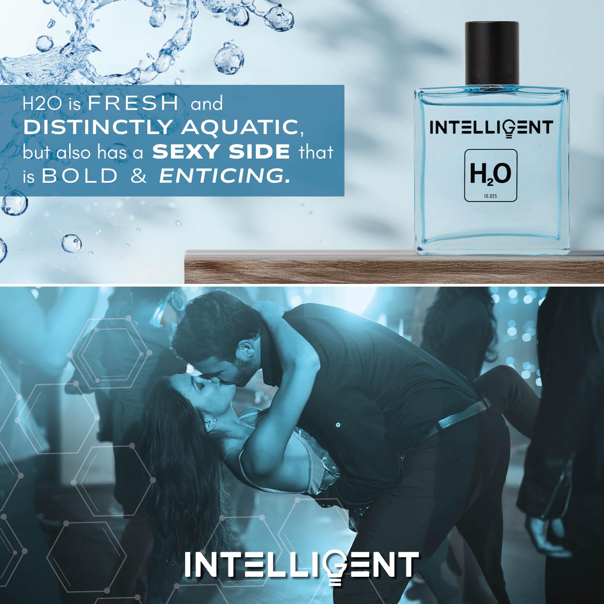 Intelligent H2O note-woody closeup shows evolving fragrance for day to night.
