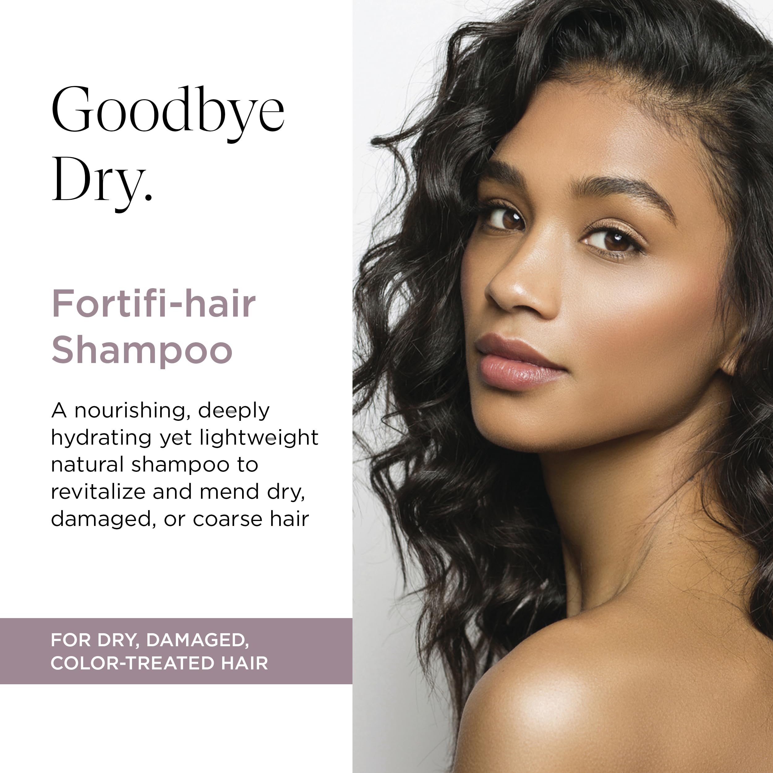 Fortifi-hair shampoo pour gesture showing easy dispensing and mess-free use