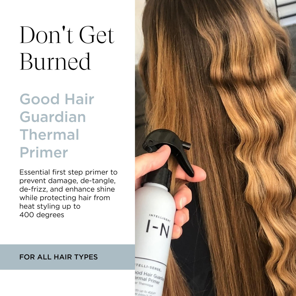 Intelligent Nutrients Good Hair Guardian thermal primer-dispense shows easy, even application.