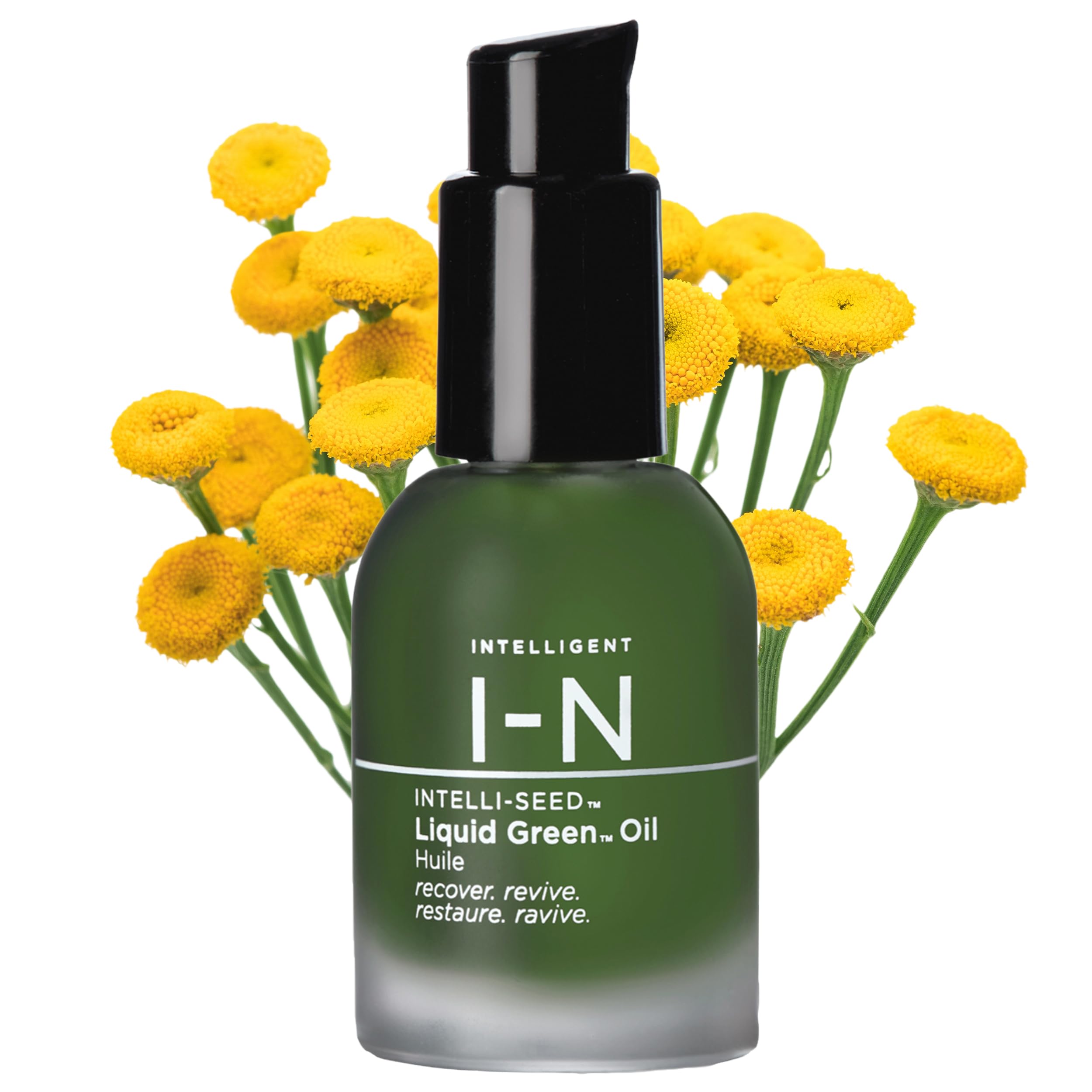 Intelligent Nutrients Liquid Green Face Oil bottle for lightweight hydration.