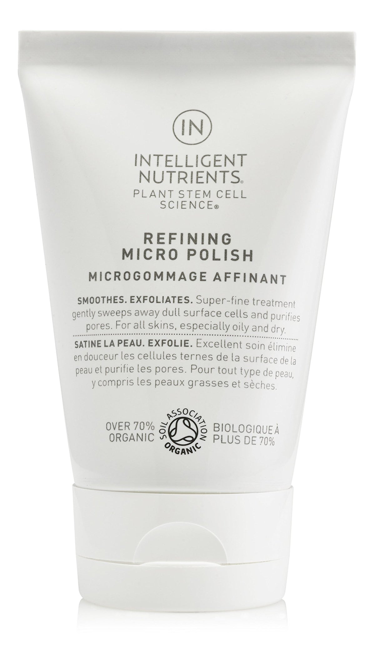 Intelligent Nutrients Refining Micro Polish bottle for smoother skin texture.