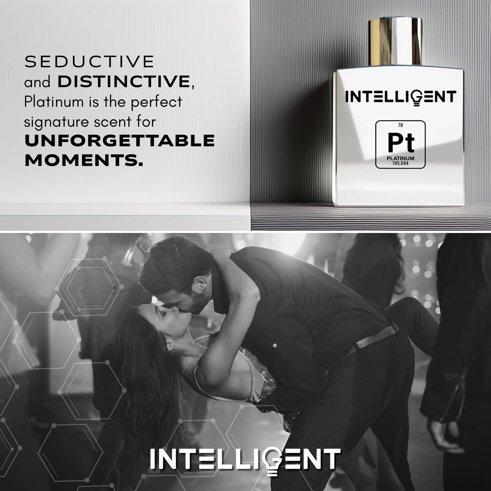 Intelligent Platinum on shelf display, easy to find for nighttime allure