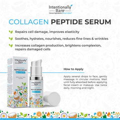 Intentionally Bare Peptide serum closeup label highlighting formula