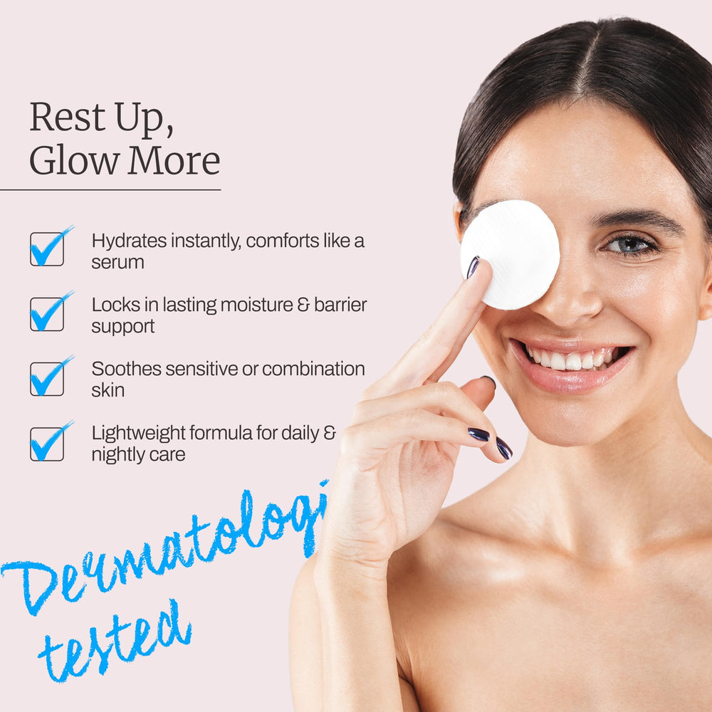 Centella leaf graphic with Intermru Intermission Rest-Up Serum for balanced facial care.