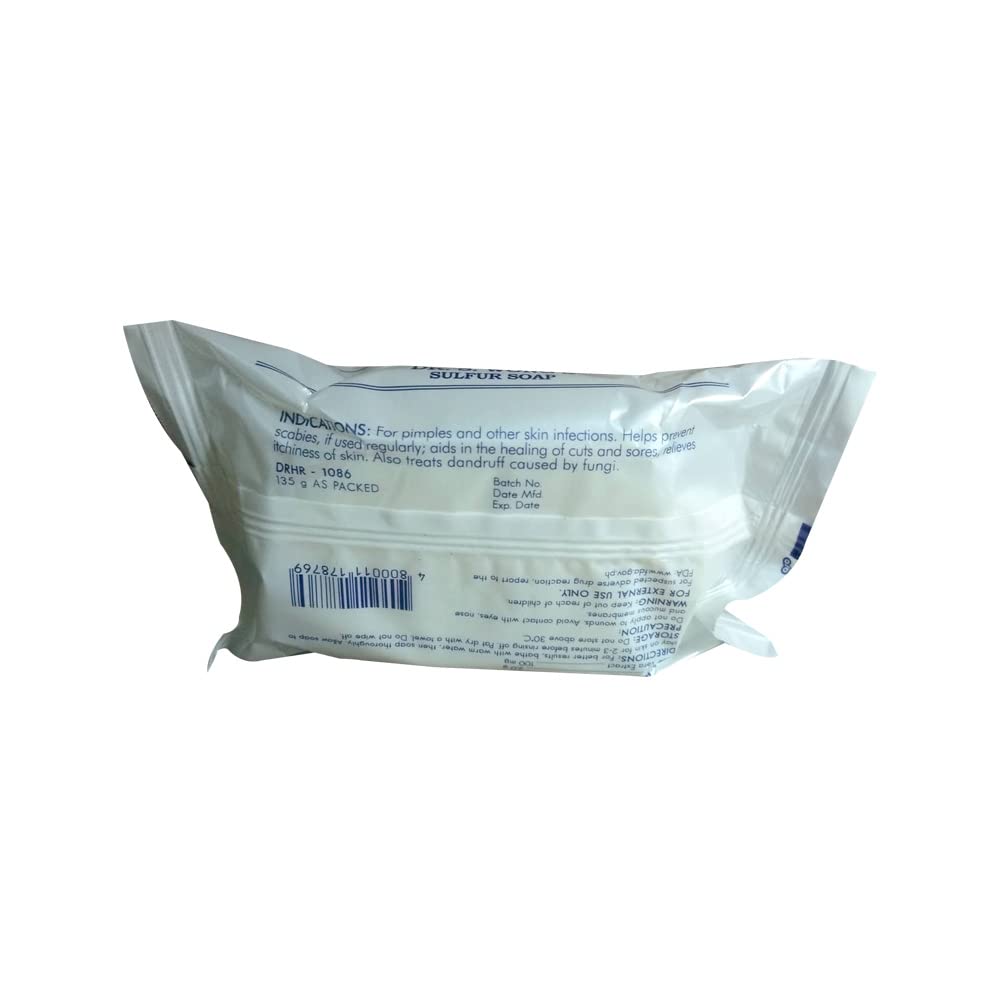 Dr. S. Wong's Sulfur Soap packaging-label emphasizes authenticity and freshness.