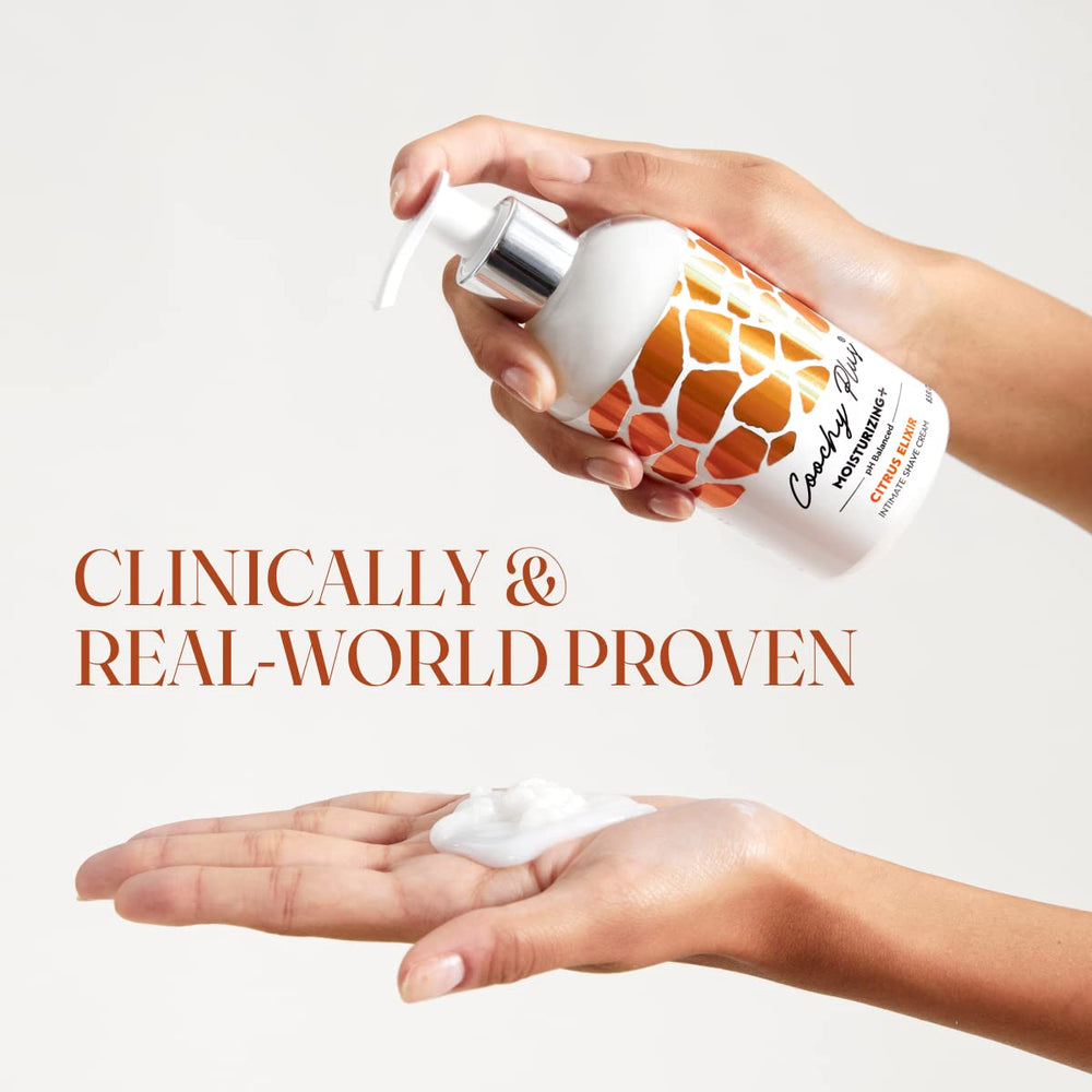 Close-up emphasizes MOISTURIZING+ formula and patent-pending design.