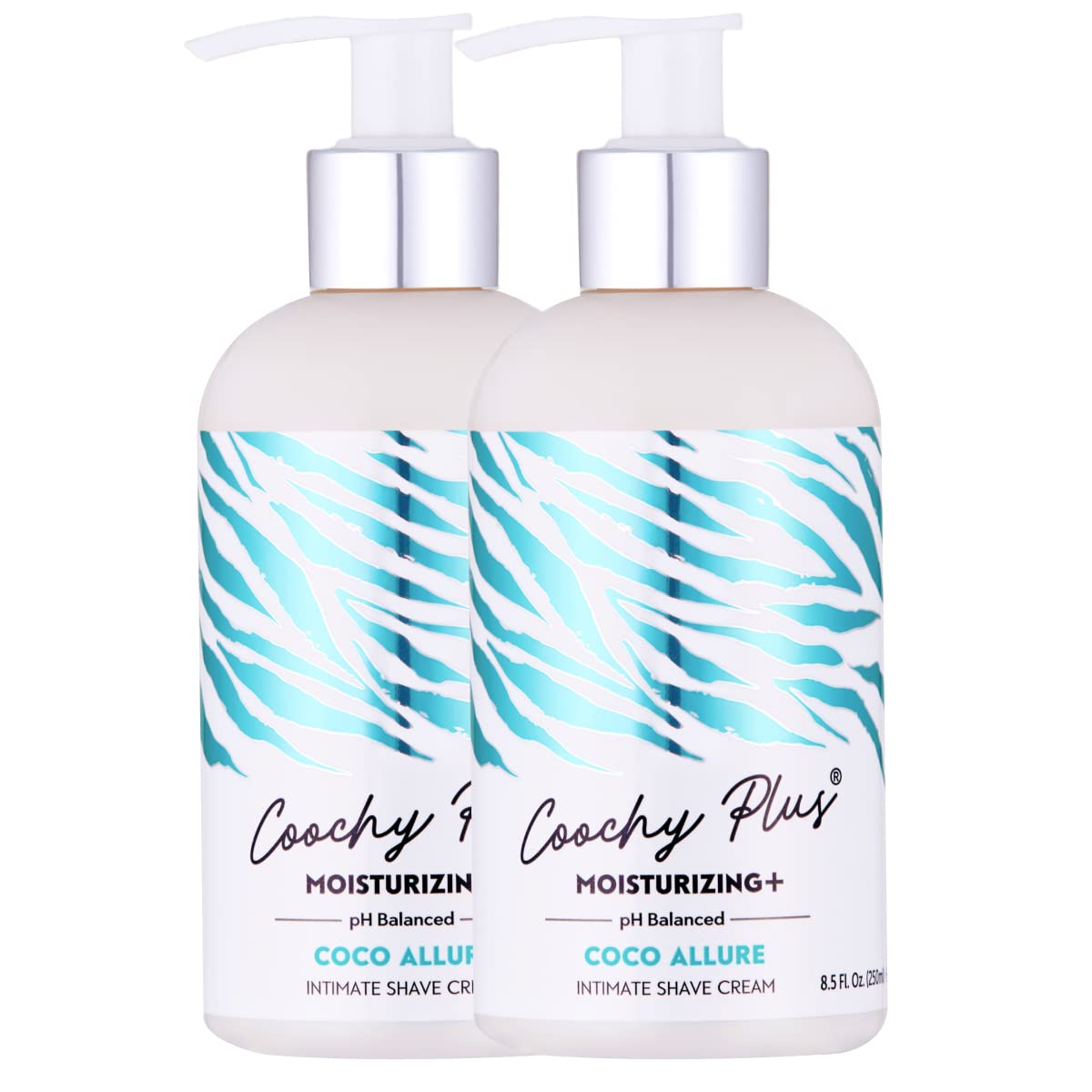 IntiMD Coochy Plus Coco Allure bottle closeup showing moisturizing formula for intimate care.