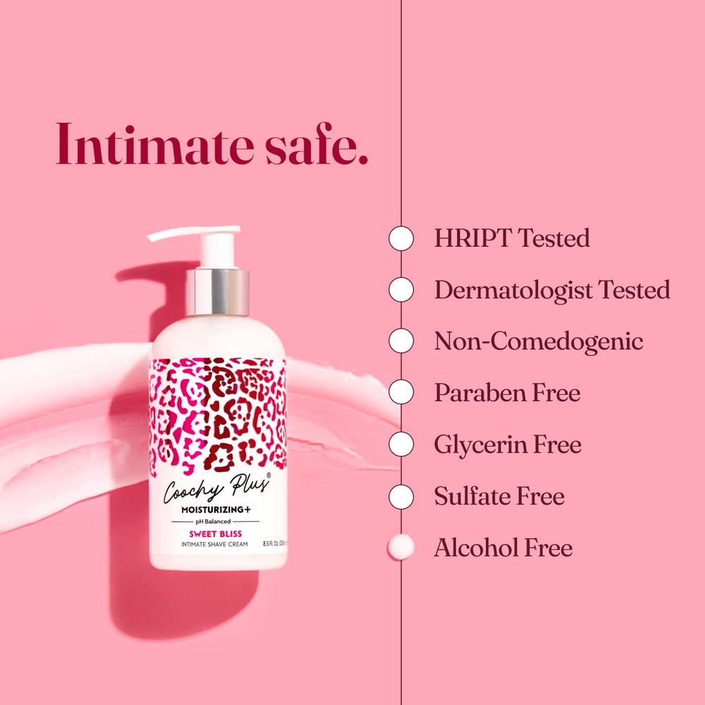 Hands applying Coochy Plus to bikini line for precise coverage.