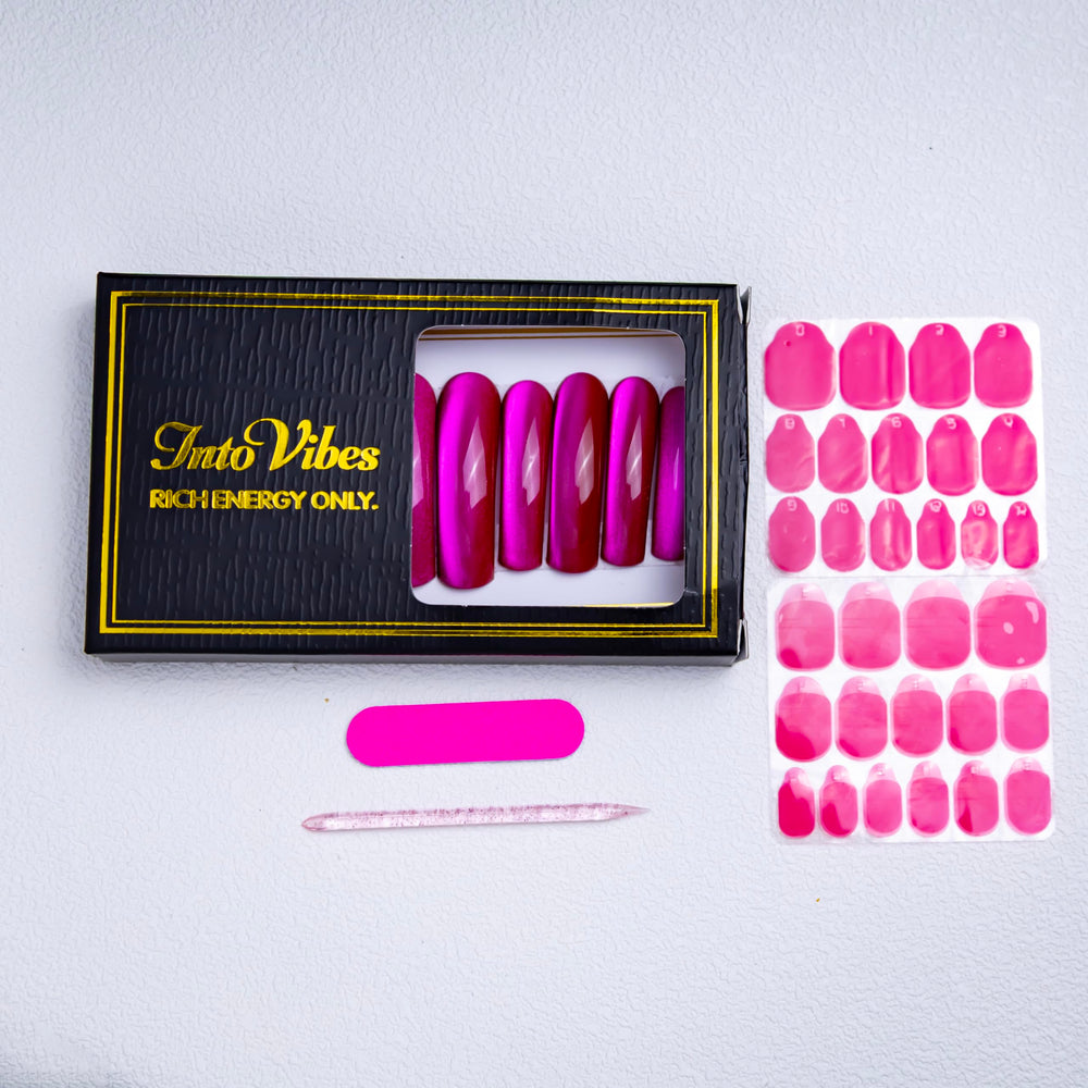 IntoVibes reusable nail tips designed for easy reuse and extended wear.