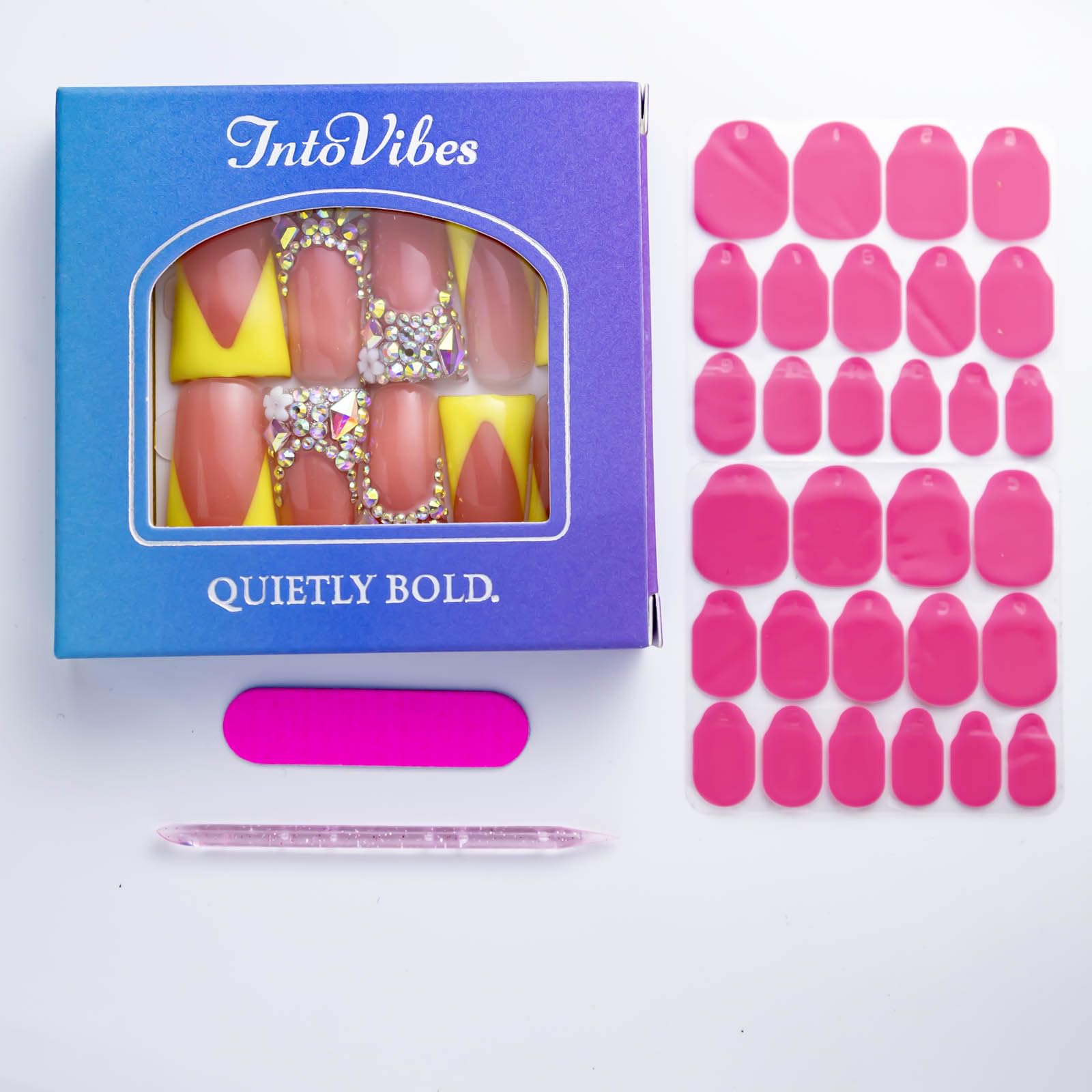 IntoVibes reusable press-on nails designed for quick, durable wear.