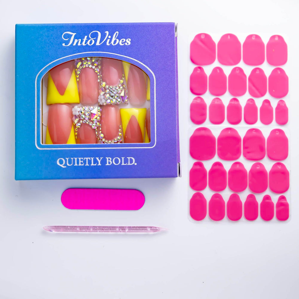 IntoVibes reusable press-on nails designed for quick, durable wear.