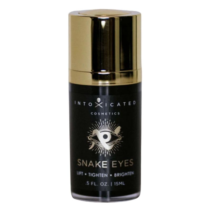 Intoxicated Cosmetics Snake Eyes Eye Serum bottle for easy daily eye care.
