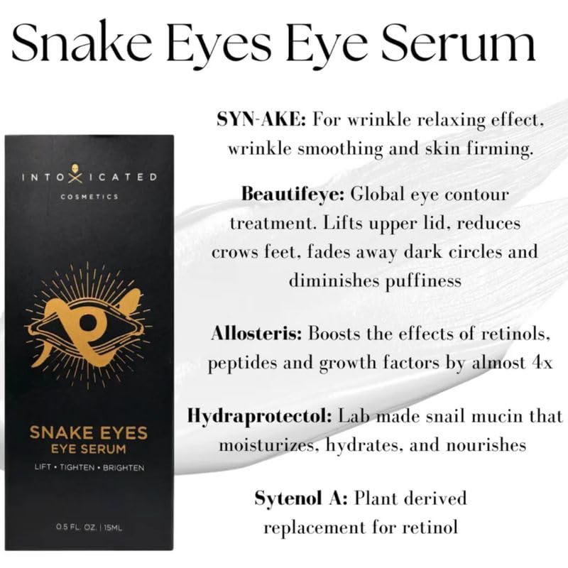 Intoxicated Cosmetics Snake Eyes Eye Serum packaging ideal for travel.