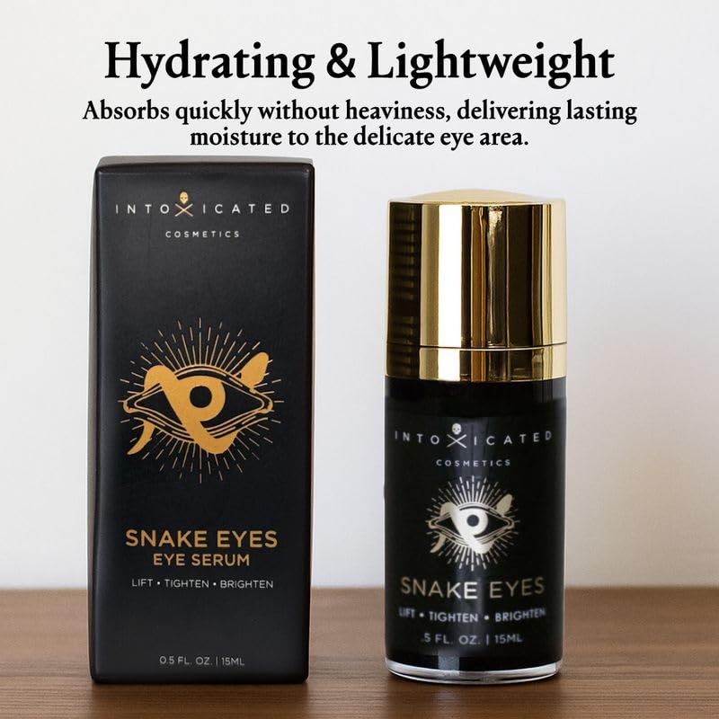 Intoxicated Cosmetics Snake Eyes Eye Serum under-eye care usage illustration.