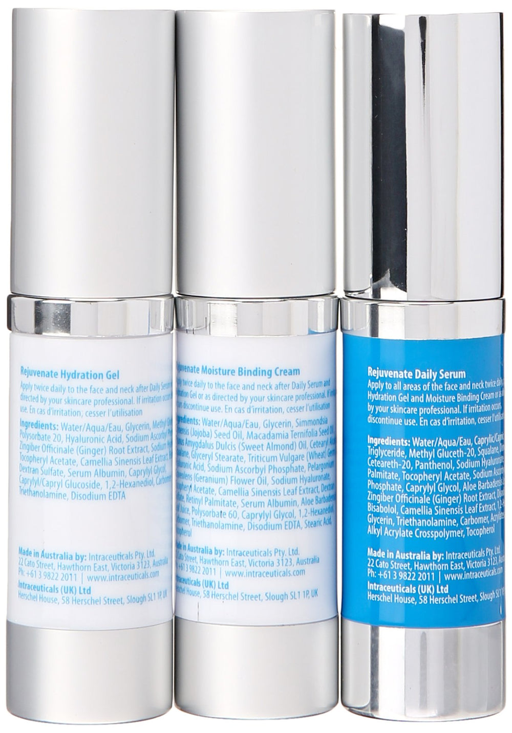 Intraceuticals Rejuvenate blue zip bag packaging for the 3 Step Pack.