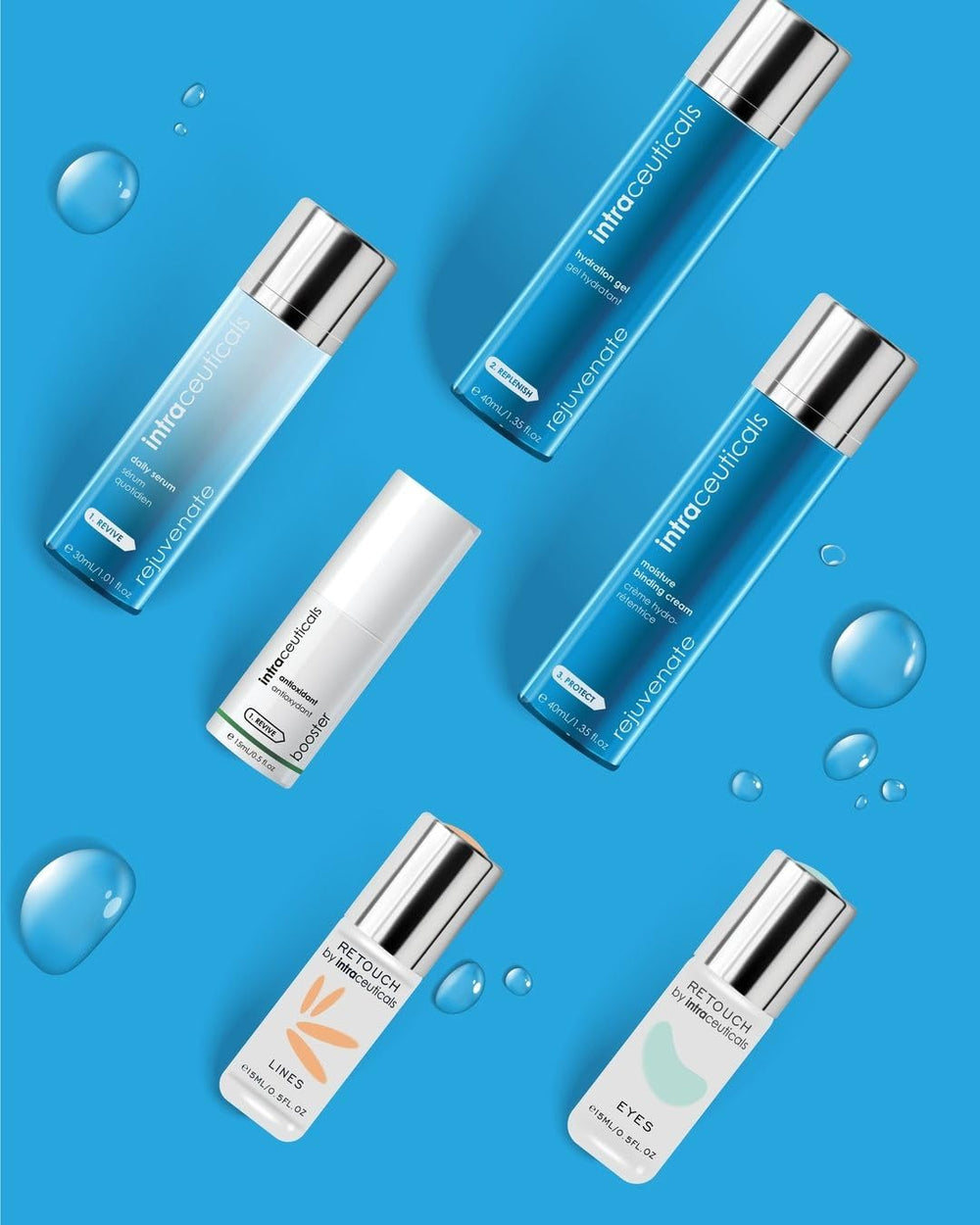 Intraceuticals Rejuvenate Daily Serum application on hand for quick hydration boost.