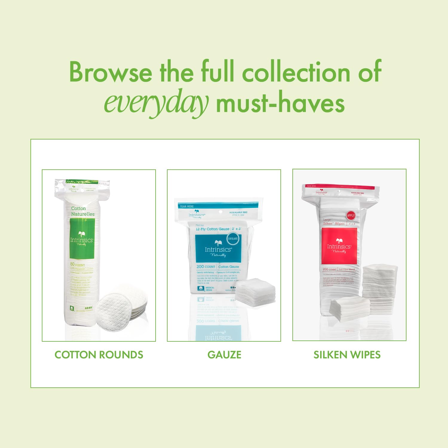 Eco-friendly Intrinsics skincare cotton pads supporting gentle routines