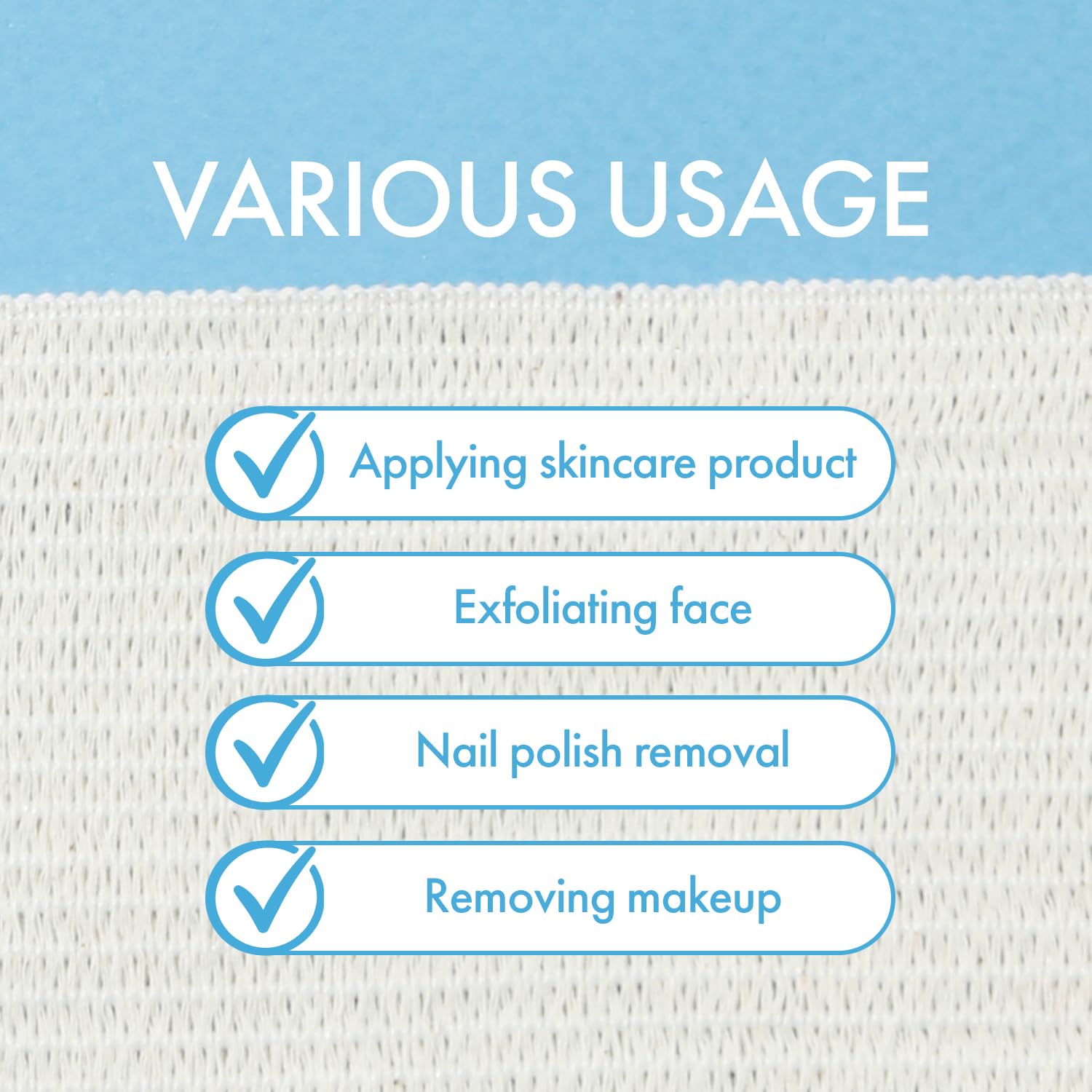 Intrinsics hypoallergenic gauze pad with high absorbency for makeup removal.