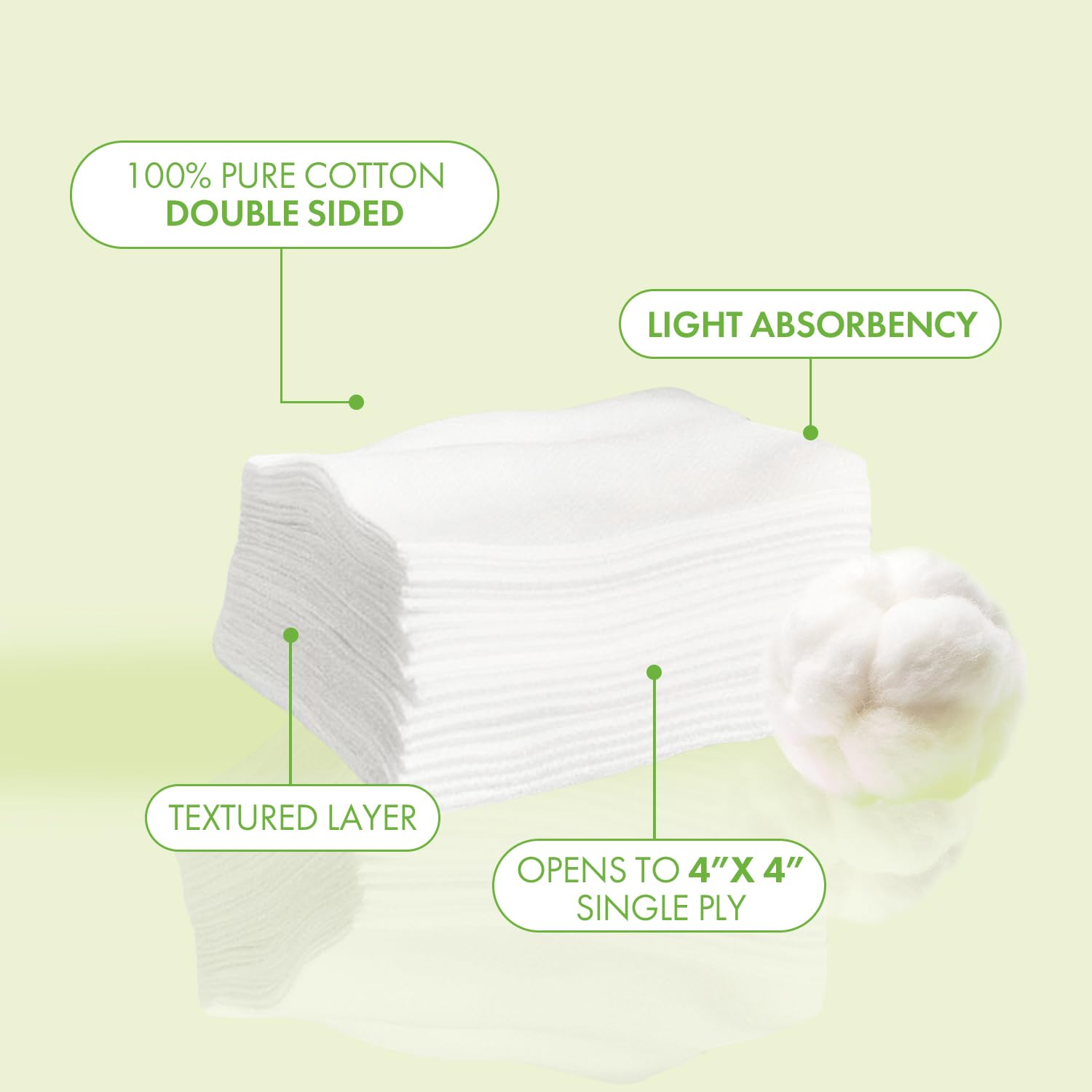 Intrinsics Petite Cotton Squares unfolded to 4x4 inch sheet for versatile application