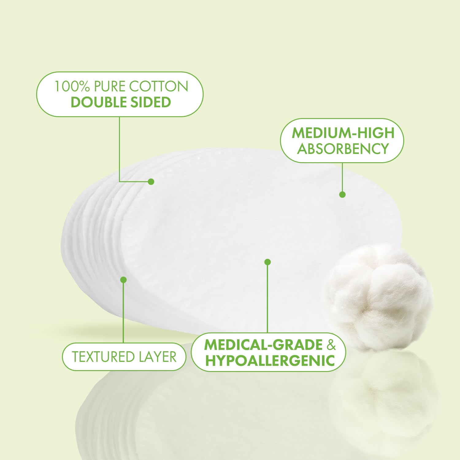 Intrinsics dual-sided cotton rounds close-up showing smooth and textured sides